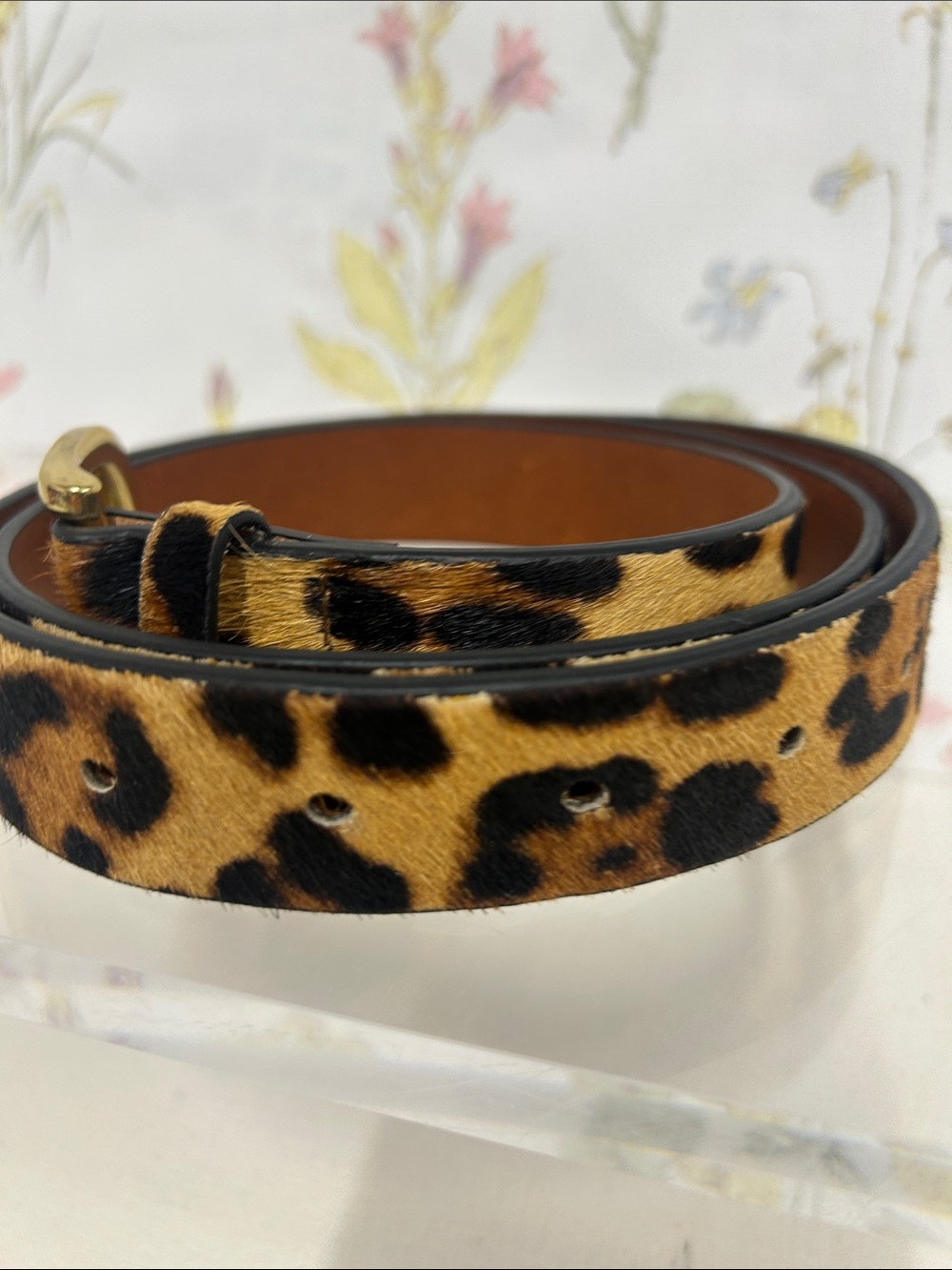 J. Crew Leopard Print Belt with Gold Buckle - Picture 5 of 6